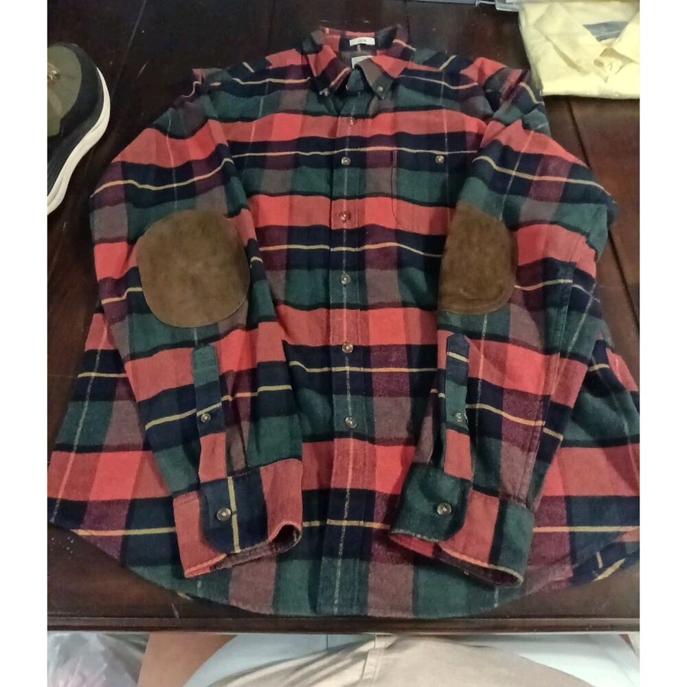 J. Crew Slim Brushed Midweight Flannel Shirt in Buffalo Plaid Rugby￼ Vtg Sz. LG.
